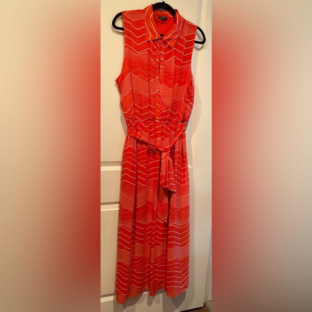 Orange Patterned Women's Dress